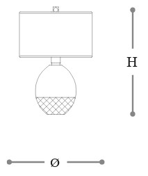 Dimensiones de la Lámpara de Mesa Verbena Opera Italamp
